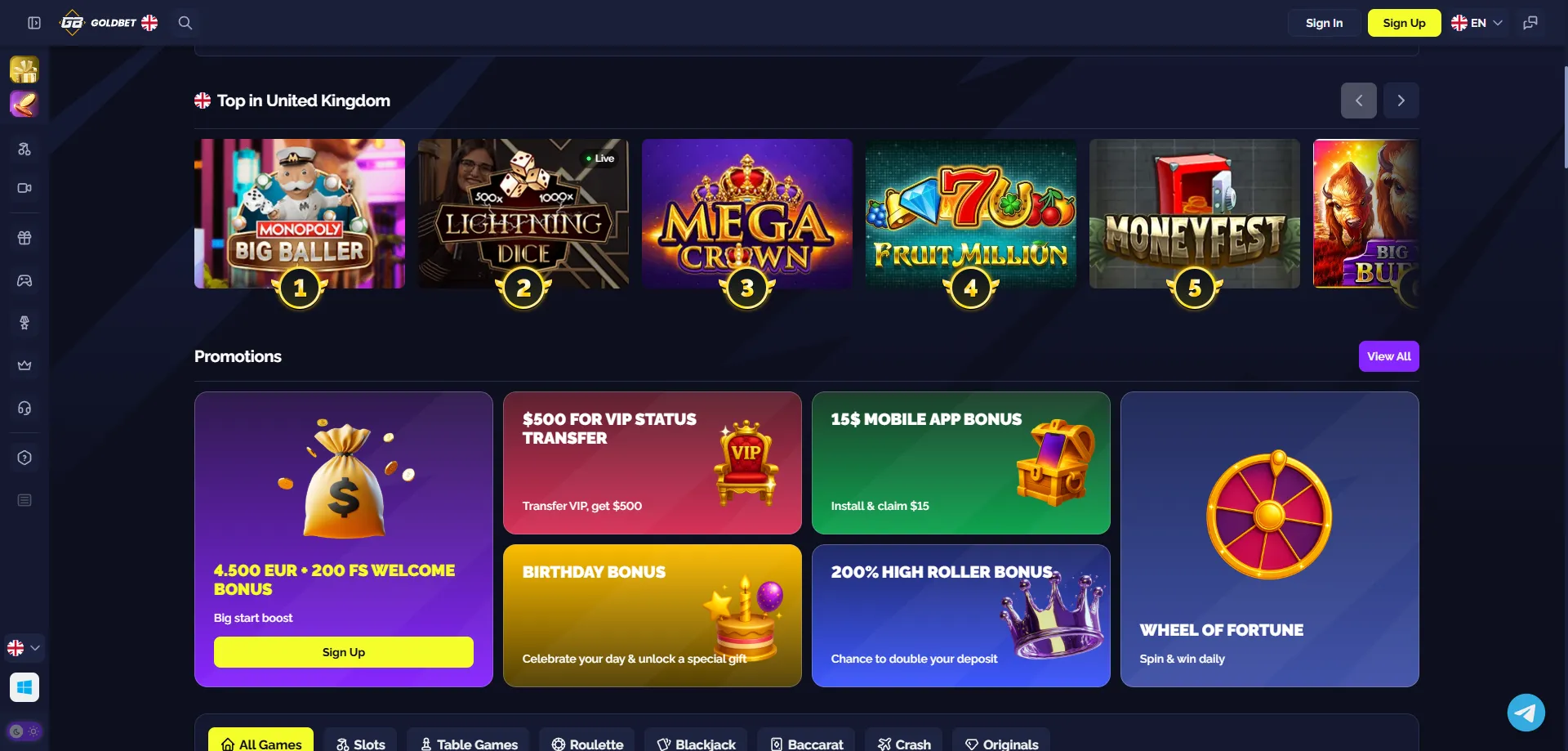 مراجعة Goldbet كازينو تونس 2026 — مكافآت وسحب سريع